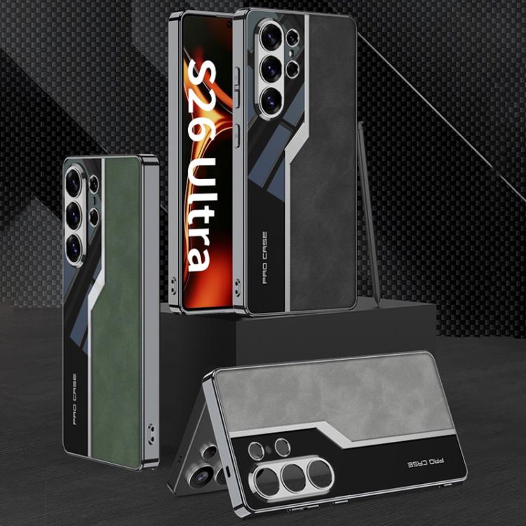Custodia per telefono GKK Plating TPU + Pelle Supercar Satinata a copertura totale, For Samsung Galaxy S26 Ultra 5G