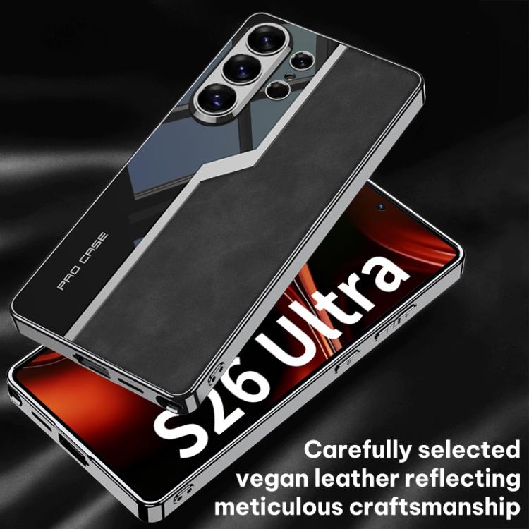Custodia per telefono GKK Plating TPU + Pelle Supercar Satinata a copertura totale, For Samsung Galaxy S26 Ultra 5G
