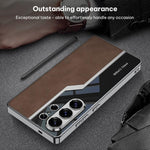 Custodia per telefono GKK Plating TPU + Pelle Supercar Satinata a copertura totale, For Samsung Galaxy S26 Ultra 5G