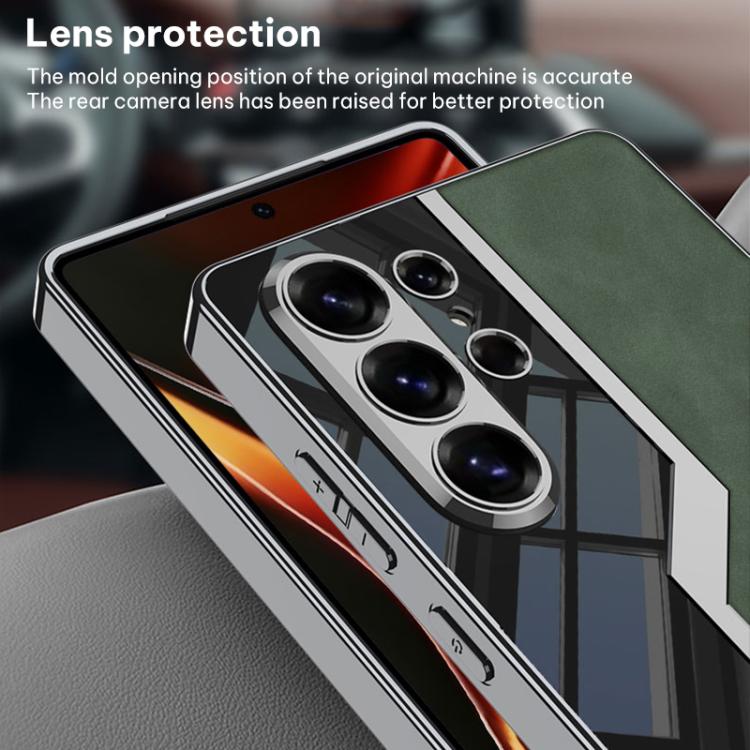 Custodia per telefono GKK Plating TPU + Pelle Supercar Satinata a copertura totale, For Samsung Galaxy S26 Ultra 5G