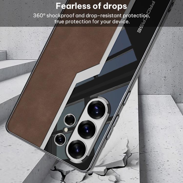 Custodia per telefono GKK Plating TPU + Pelle Supercar Satinata a copertura totale, For Samsung Galaxy S26 Ultra 5G