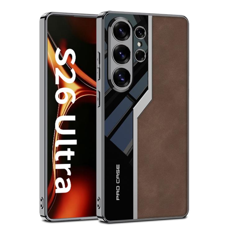 Custodia per telefono GKK Plating TPU + Pelle Supercar Satinata a copertura totale, For Samsung Galaxy S26 Ultra 5G