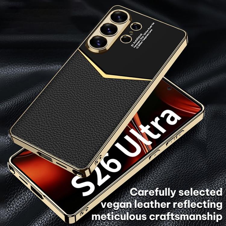 Custodia per telefono GKK Plating in TPU morbido + pelle a copertura totale, For Samsung Galaxy S26 Ultra 5G