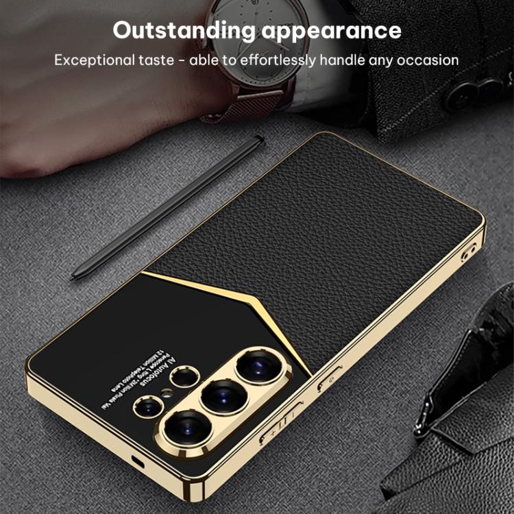 Custodia per telefono GKK Plating in TPU morbido + pelle a copertura totale, For Samsung Galaxy S26 Ultra 5G