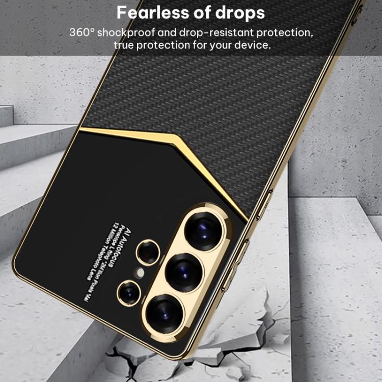 Custodia per telefono GKK Plating in TPU morbido + pelle a copertura totale, For Samsung Galaxy S26 Ultra 5G