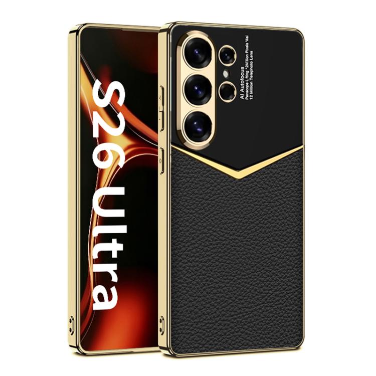 Custodia per telefono GKK Plating in TPU morbido + pelle a copertura totale, For Samsung Galaxy S26 Ultra 5G
