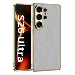 Custodia per telefono GKK in pelle placcata broccato argento, For Samsung Galaxy S26 Ultra 5G
