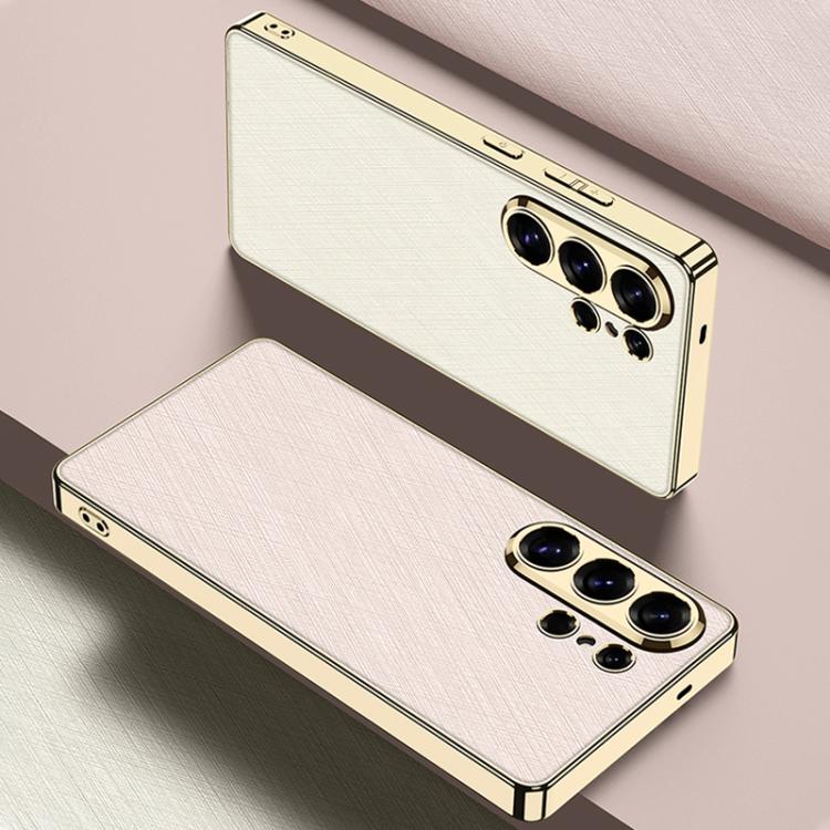 Custodia per telefono GKK in pelle placcata broccato argento, For Samsung Galaxy S26 Ultra 5G
