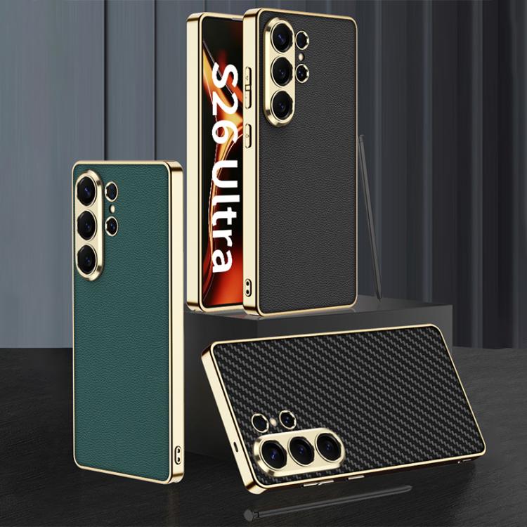 Custodia per telefono GKK Plating in TPU + Pelle a copertura totale, For Samsung Galaxy S26 Ultra 5G