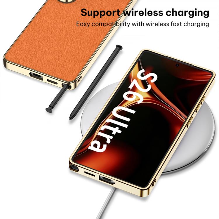 Custodia per telefono GKK Plating in TPU + Pelle a copertura totale, For Samsung Galaxy S26 Ultra 5G