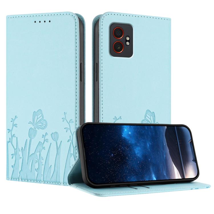 Custodia magnetica per telefono in ecopelle con motivo tulipani e farfalle., For Samsung Galaxy XCover7 Pro, For Samsung Galaxy XCover7