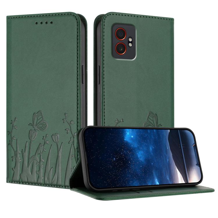 Custodia magnetica per telefono in ecopelle con motivo tulipani e farfalle., For Samsung Galaxy XCover7 Pro, For Samsung Galaxy XCover7