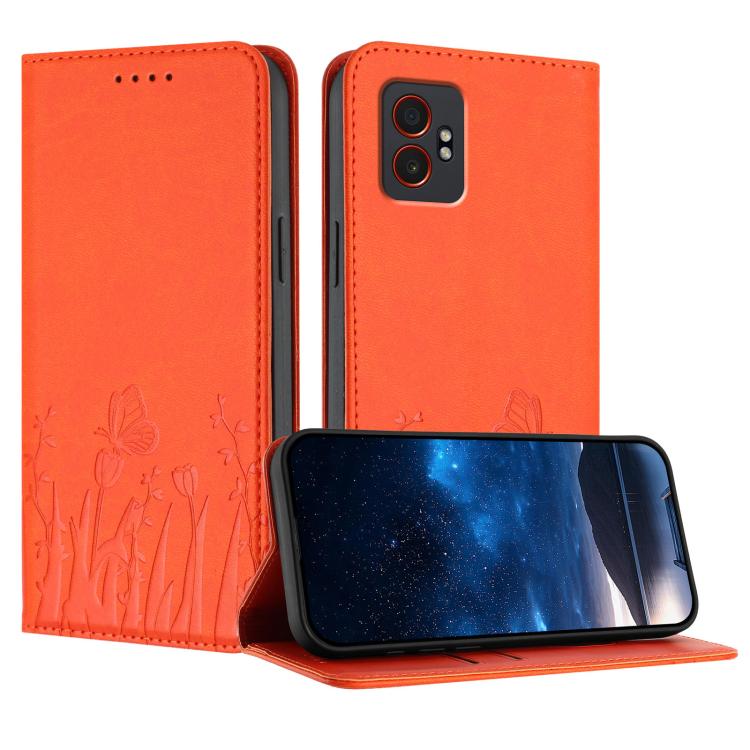 Custodia magnetica per telefono in ecopelle con motivo tulipani e farfalle., For Samsung Galaxy XCover7 Pro, For Samsung Galaxy XCover7