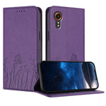 Custodia magnetica per telefono in ecopelle con motivo tulipani e farfalle., For Samsung Galaxy XCover7 Pro, For Samsung Galaxy XCover7