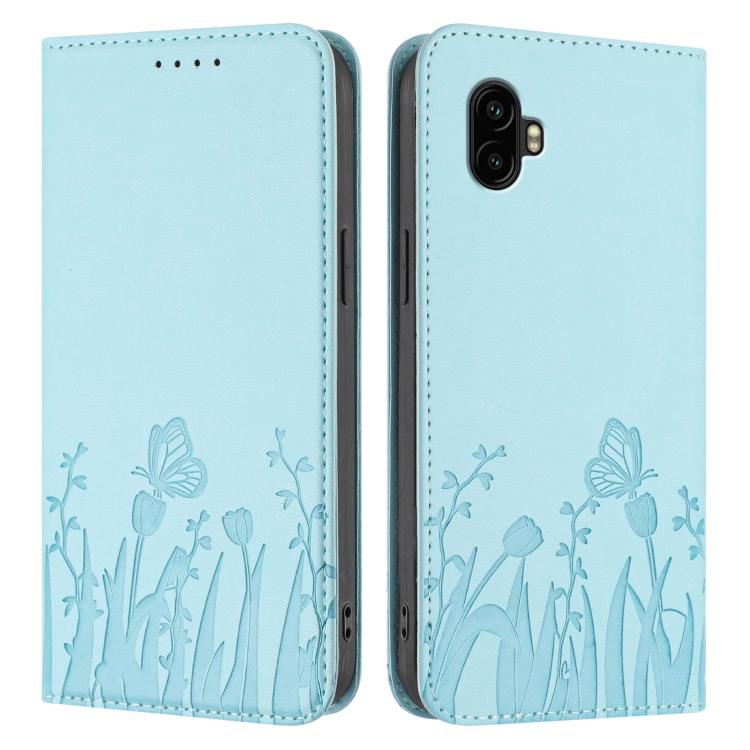 Custodia magnetica per telefono in ecopelle con motivo tulipani e farfalle., For Samsung Galaxy XCover6 Pro