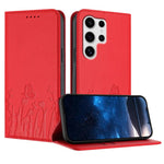 Custodia magnetica per telefono in ecopelle con motivo tulipani e farfalle., For Samsung Galaxy S25+ 5G, For Samsung Galaxy S25 Ultra 5G