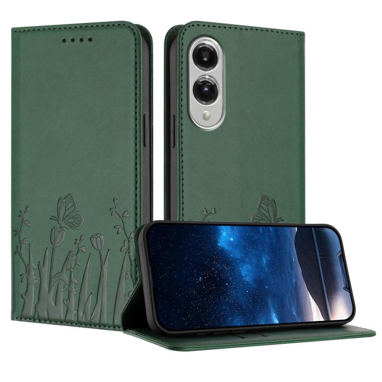 Custodia magnetica per telefono in ecopelle con motivo tulipani e farfalle., For Samsung Galaxy S25 Edge 5G, For Samsung Galaxy S25 5G