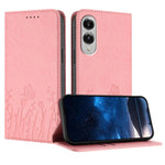 Custodia magnetica per telefono in ecopelle con motivo tulipani e farfalle., For Samsung Galaxy S25 Edge 5G, For Samsung Galaxy S25 5G