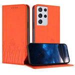 Custodia magnetica per telefono in ecopelle con motivo tulipani e farfalle., For Samsung Galaxy S21+ 5G, For Samsung Galaxy S21 Ultra 5G