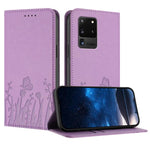 Custodia magnetica per telefono in ecopelle con motivo tulipani e farfalle., For Samsung Galaxy S20 Ultra, For Samsung Galaxy S20