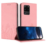 Custodia magnetica per telefono in ecopelle con motivo tulipani e farfalle., For Samsung Galaxy S20 Ultra, For Samsung Galaxy S20