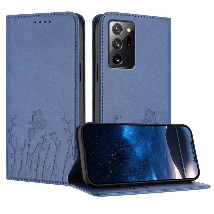 Custodia magnetica per telefono in ecopelle con motivo tulipani e farfalle., For Samsung Galaxy Note20 Ultra, For Samsung Galaxy Note20