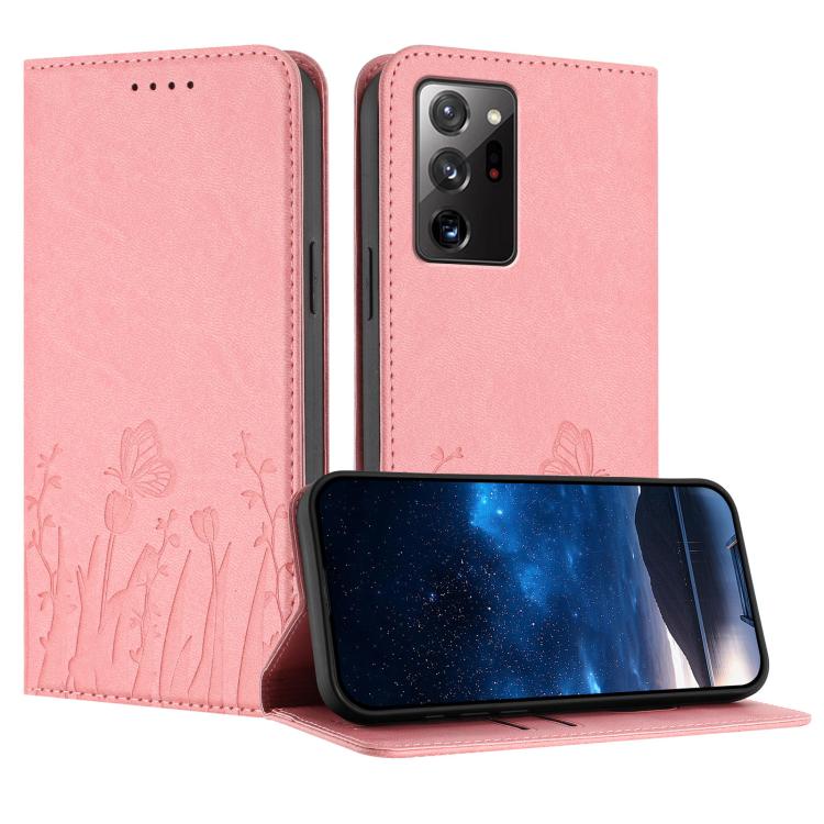 Custodia magnetica per telefono in ecopelle con motivo tulipani e farfalle., For Samsung Galaxy Note20 Ultra, For Samsung Galaxy Note20