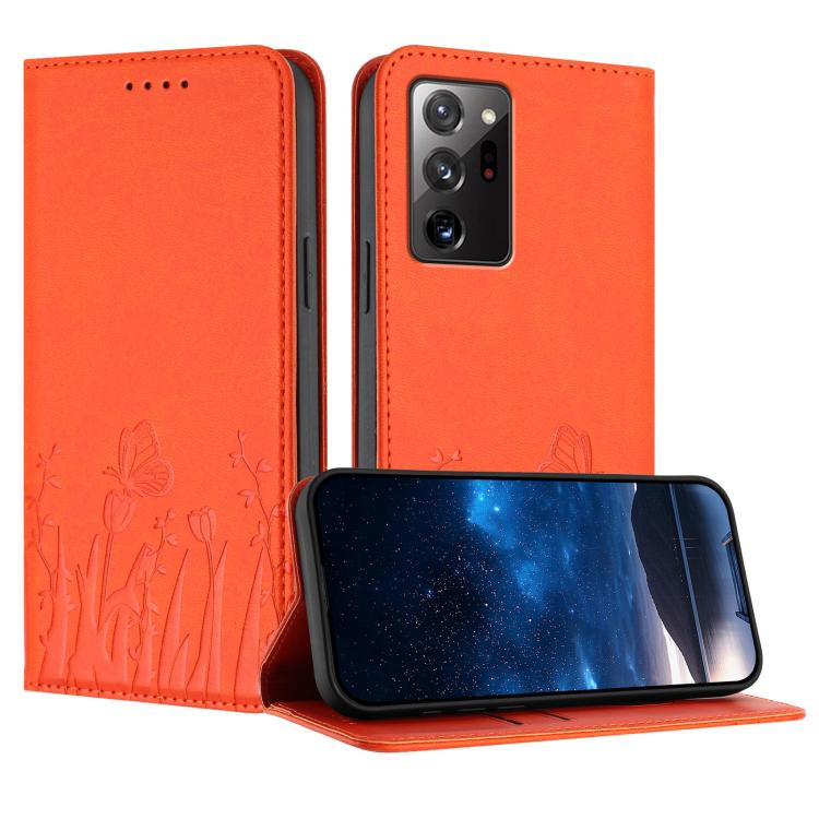 Custodia magnetica per telefono in ecopelle con motivo tulipani e farfalle., For Samsung Galaxy Note20 Ultra, For Samsung Galaxy Note20