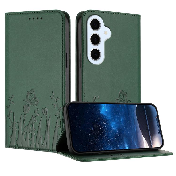 Custodia magnetica per telefono in ecopelle con motivo tulipani e farfalle., For Galaxy S26 FE 5G, For Samsung Galaxy S26 Ultra 5G