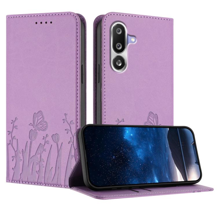 Custodia magnetica per telefono in ecopelle con motivo tulipani e farfalle., For Samsung Galaxy M36 5G, For Samsung Galaxy F16 5G