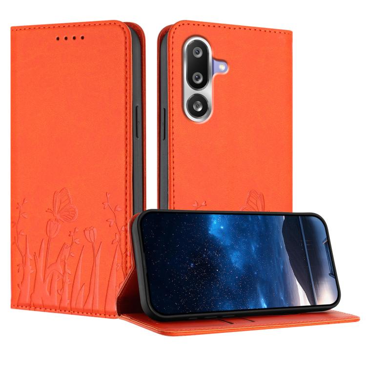 Custodia magnetica per telefono in ecopelle con motivo tulipani e farfalle., For Samsung Galaxy M36 5G, For Samsung Galaxy F16 5G