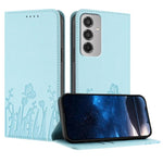 Custodia magnetica per telefono in ecopelle con motivo tulipani e farfalle., For Samsung Galaxy F06 5G, For Samsung Galaxy M35