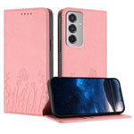 Custodia magnetica per telefono in ecopelle con motivo tulipani e farfalle., For Samsung Galaxy F06 5G, For Samsung Galaxy M35
