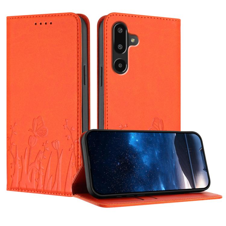 Custodia magnetica per telefono in ecopelle con motivo tulipani e farfalle., For Samsung Galaxy M36 5G, For Samsung Galaxy F16 5G