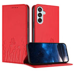 Custodia magnetica per telefono in ecopelle con motivo tulipani e farfalle., For Samsung Galaxy M55 / C55, For Samsung Galaxy F15 / M15