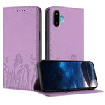 Custodia magnetica per telefono in ecopelle con motivo tulipani e farfalle., For Samsung Galaxy F06 5G, For Samsung Galaxy M35
