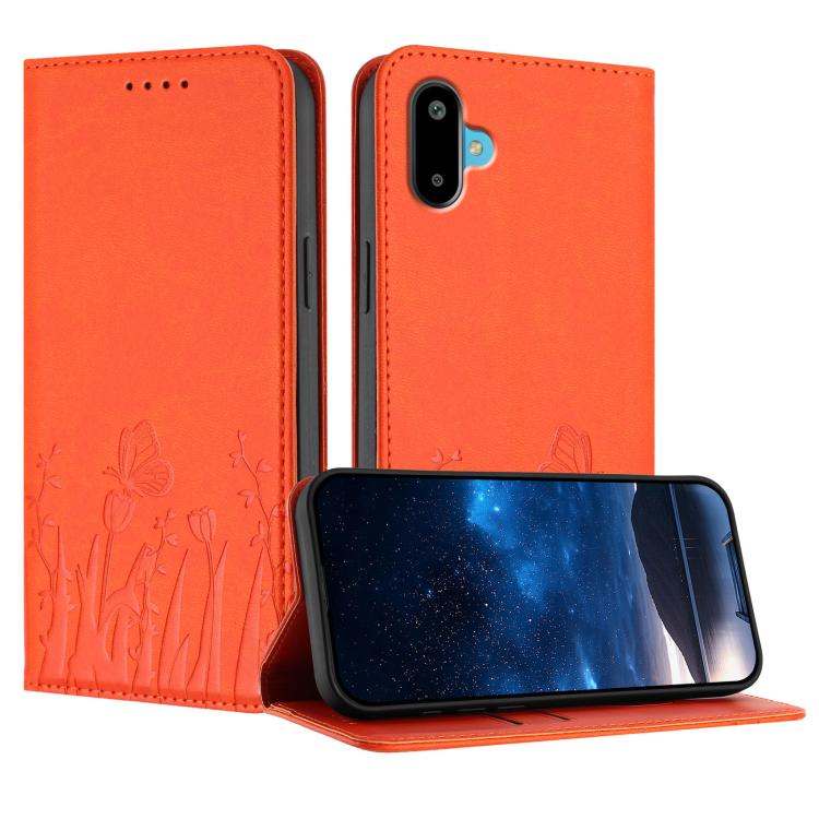 Custodia magnetica per telefono in ecopelle con motivo tulipani e farfalle., For Samsung Galaxy F06 5G, For Samsung Galaxy M35