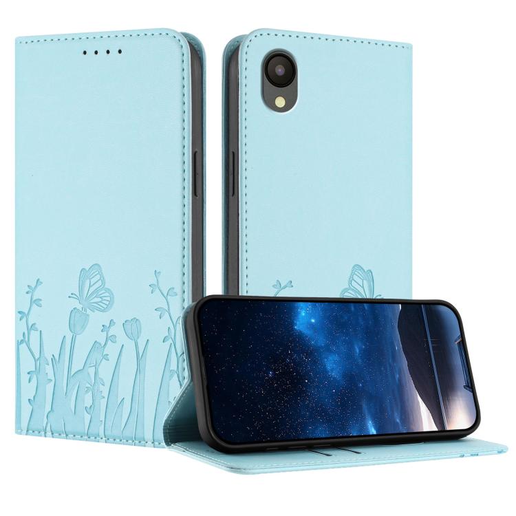 Custodia magnetica per telefono in ecopelle con motivo tulipani e farfalle., For Samsung Galaxy A13 4G / 5G / A04 / A04s, For Samsung Galaxy A23 Japan Version