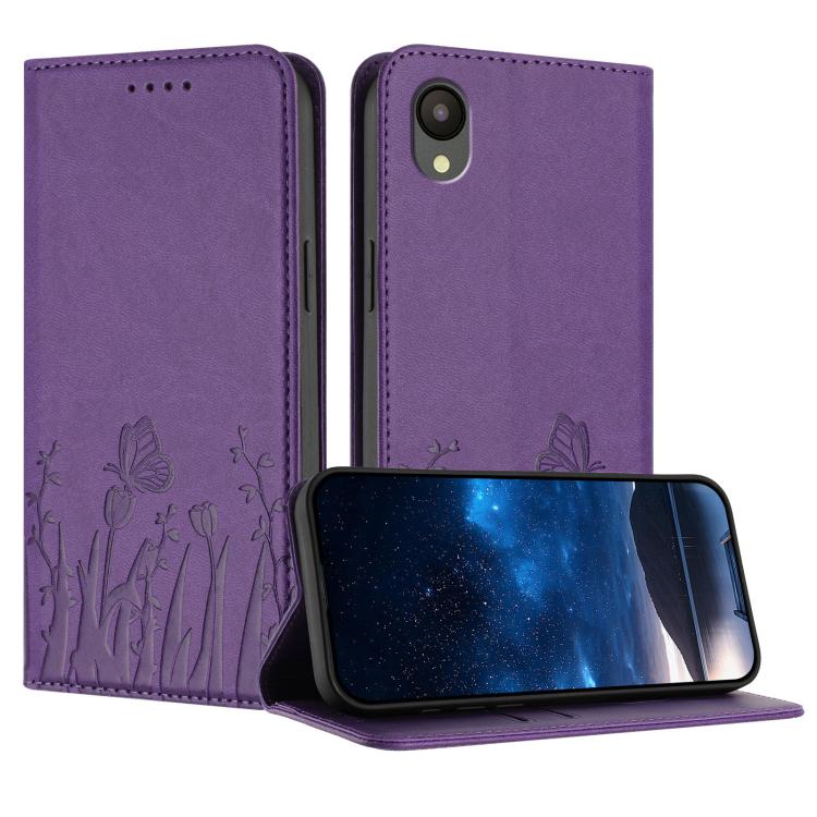 Custodia magnetica per telefono in ecopelle con motivo tulipani e farfalle., For Samsung Galaxy A13 4G / 5G / A04 / A04s, For Samsung Galaxy A23 Japan Version