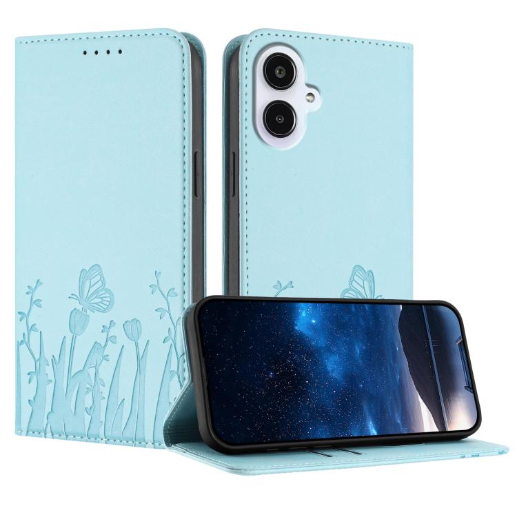 Custodia magnetica per telefono in ecopelle con motivo tulipani e farfalle., For Samsung Galaxy A25e Japan Version, For Samsung Galaxy A17 4G / 5G
