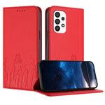 Custodia magnetica per telefono in ecopelle con motivo tulipani e farfalle., For Samsung Galaxy A33 5G