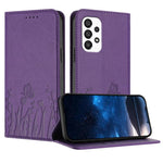 Custodia magnetica per telefono in ecopelle con motivo tulipani e farfalle., For Samsung Galaxy A33 5G