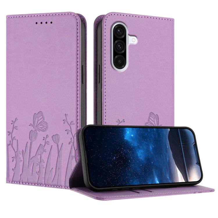 Custodia magnetica per telefono in ecopelle con motivo tulipani e farfalle., For Samsung Galaxy A36 5G, For Samsung Galaxy A05 / F05 / M05