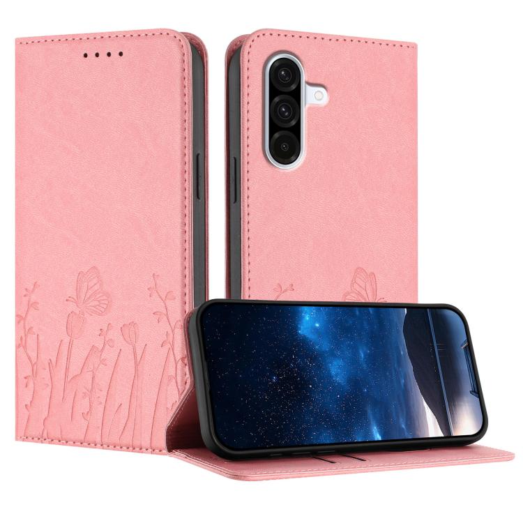 Custodia magnetica per telefono in ecopelle con motivo tulipani e farfalle., For Samsung Galaxy A36 5G, For Samsung Galaxy A05 / F05 / M05