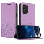 Custodia magnetica per telefono in ecopelle con motivo tulipani e farfalle., For Samsung Galaxy A53 5G, For Samsung Galaxy A73 5G