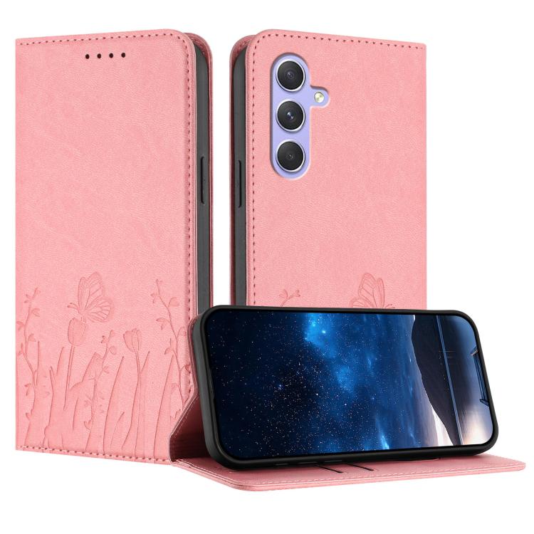 Custodia magnetica per telefono in ecopelle con motivo tulipani e farfalle., For Samsung Galaxy A55 5G, For Samsung Galaxy A35 5G