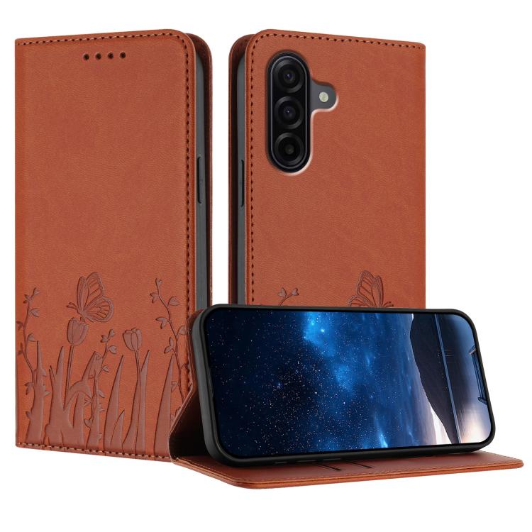 Custodia magnetica per telefono in ecopelle con motivo tulipani e farfalle., For Samsung Galaxy A57 5G, For Samsung Galaxy A37 5G