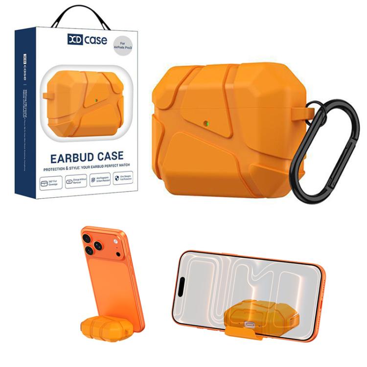 Custodia per auricolari XDcase in TPU con chiusura di sicurezza a forma di pallone da calcio, gancio e supporto., For AirPods Pro 3, For AirPods 4, For AirPods Pro 2 / 1