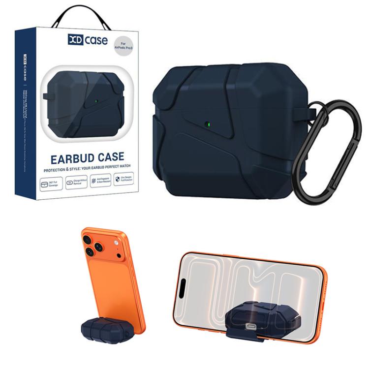 Custodia per auricolari XDcase in TPU con chiusura di sicurezza a forma di pallone da calcio, gancio e supporto., For AirPods Pro 3, For AirPods 4, For AirPods Pro 2 / 1