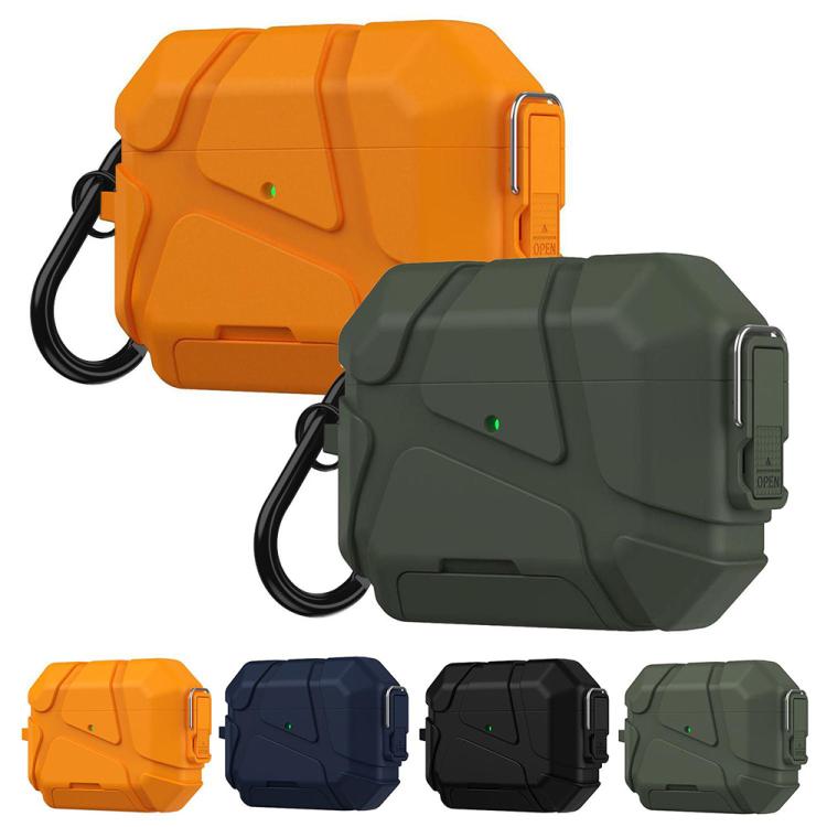Custodia per auricolari XDcase in TPU con chiusura di sicurezza a forma di pallone da calcio, gancio e supporto., For AirPods Pro 3, For AirPods 4, For AirPods Pro 2 / 1